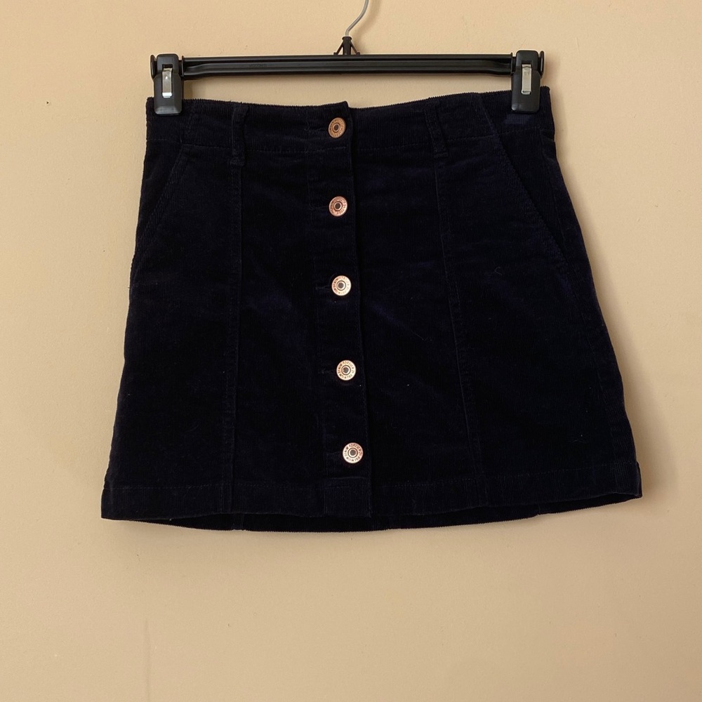 Forever21 Navy Button Skirt